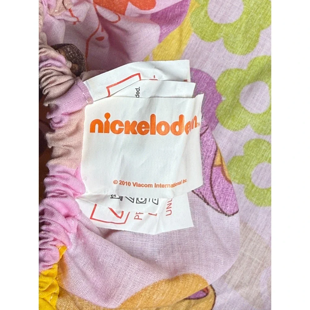 Dora the Explorer Perrito Puppy Toddler Crib Fitted‎ Sheet Pink Purple Floral